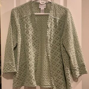 Mint Green Alfred Dunner Women’s Cardigan/Coverup Sz L